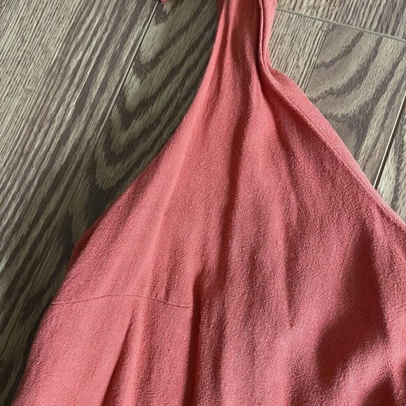 Cupshe Women M Orange Linen Blend Sleeveless Bow One-Shoulder Mini Dress NWT - Picture 5 of 10